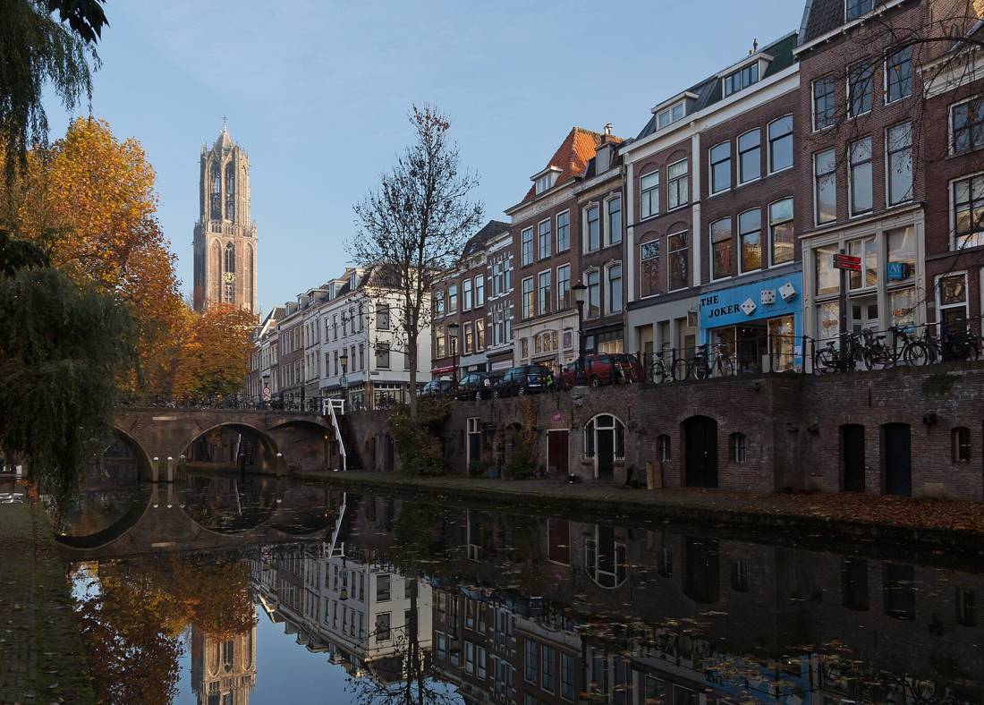 Sonbaharda Oudegracht kanali