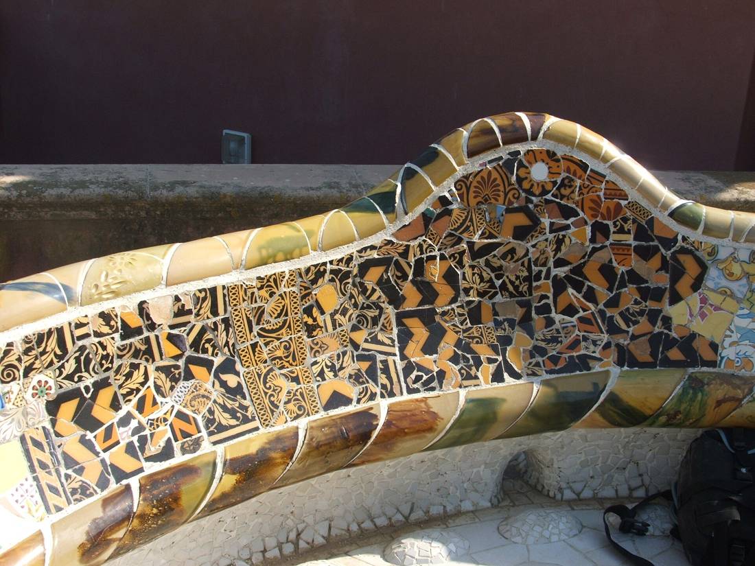 Park Güell'deki mozaik bank