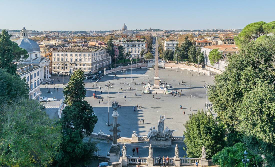 Pincio terasından Piazza del Popolo