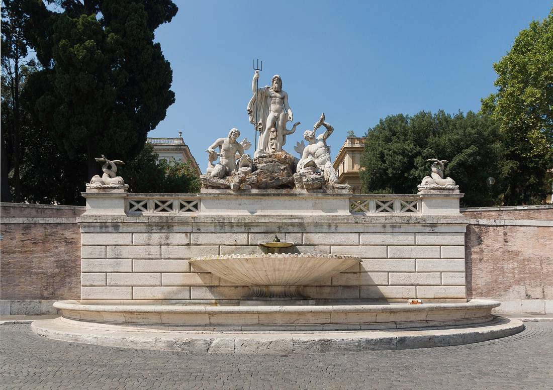 Piazza del Popolo'daki çeşme