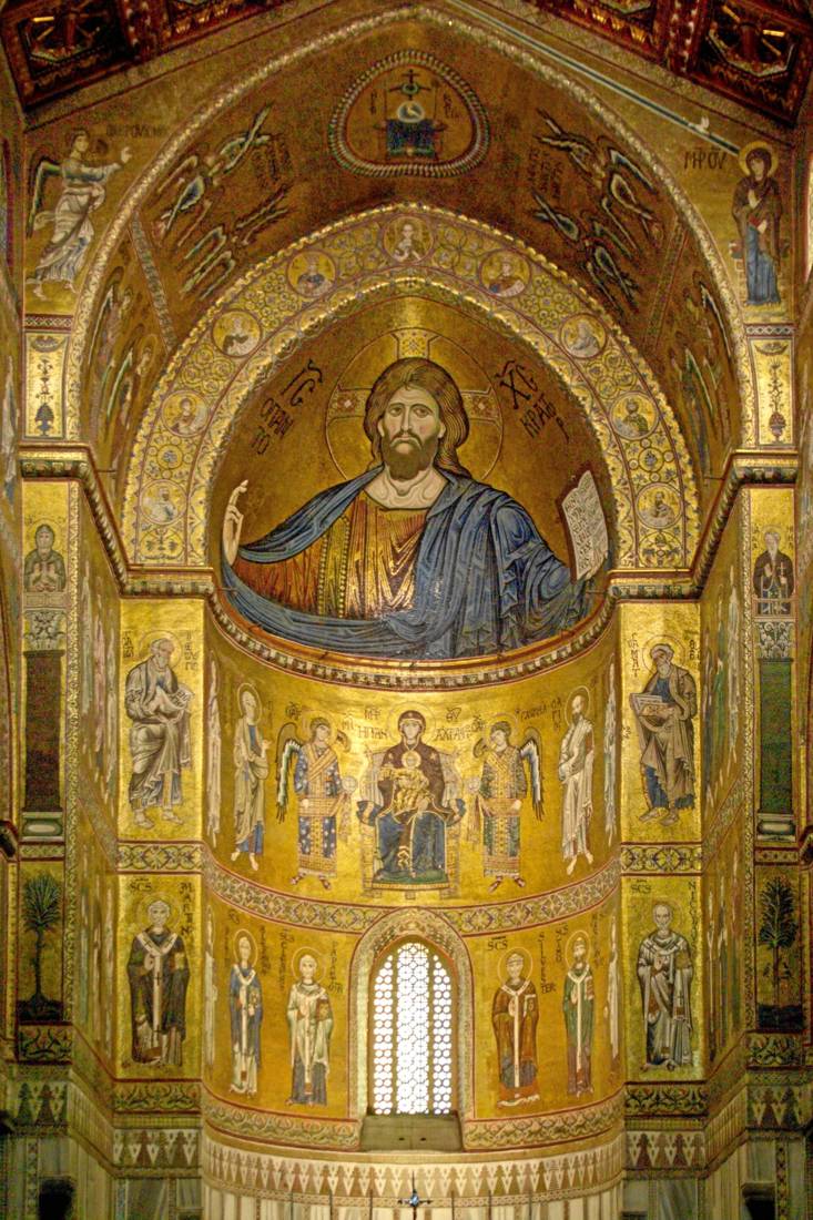 Monreale'nin apsisindeki Pantokrator mozaiği